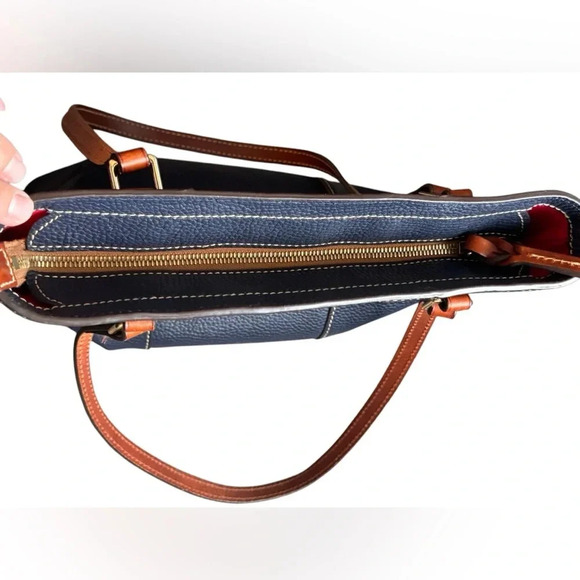 Dooney & Bourke Pebble Grain Leather Small Lexington Bag in Black and Brown - Picture 12 of 17